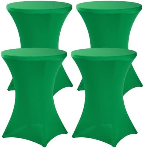 4 Pack Cocktail Tablecloth Bar Top Table Covers Round Green in Green