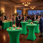 4 Pack Cocktail Tablecloth Bar Top Table Covers Round Green in Green, alternate view 6