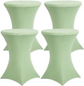 4 Pack Cocktail Tablecloth Bar Top Table Covers Round Sage Green in Sage Green