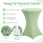 4 Pack Cocktail Tablecloth Bar Top Table Covers Round Sage Green in Sage Green, alternate view 5