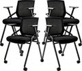 4 Pack Conference Room Chairs with Paddle Folding Office Chair Foldable Desk Chair Mesh Back and Arms for