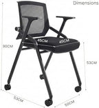 4 Pack Conference Room Chairs with Paddle Folding Office Chair Foldable Desk Chair Mesh Back and Arms for, alternate view 2