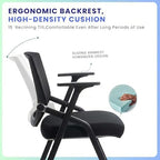 4 Pack Conference Room Chairs with Paddle Folding Office Chair Foldable Desk Chair Mesh Back and Arms for, alternate view 3