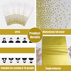 4 Pack Disposable Plastic Table Cloths for Parties, White and Gold Rectangle Table Covers for Fall Decor Wedding, alternate