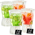 4 Pack Drink Dispenser for Parties 1.6 Gallon, Large 6L Plastic Water Dispenser, Juice Beverage Dispensers for
