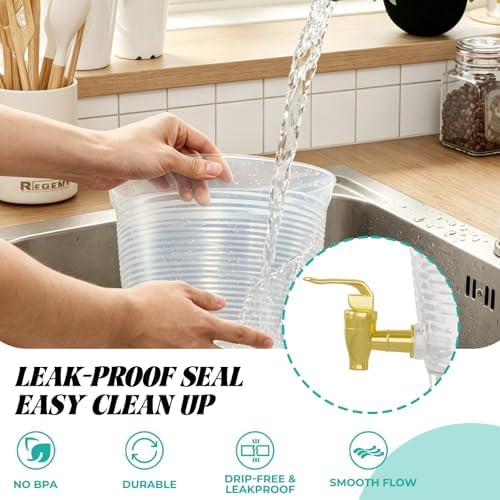 4 Pack Drink Dispenser for Parties 1.6 Gallon, Large 6L Plastic Water Dispenser, Juice Beverage Dispensers for, alternate