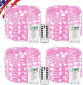 4 Pack Fairy Lights Battery Operated Twinkle Lights Remote Pink in Pink