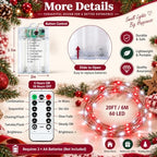 4 Pack Fairy Lights Battery Operated Twinkle Lights Remote Red Cool White in Red and White, alternate view 6