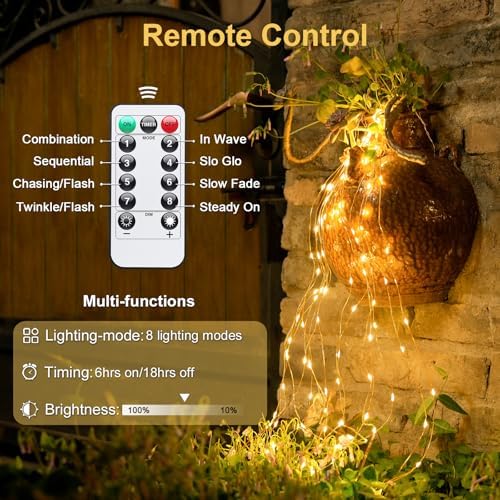 4 Pack Fairy Lights Battery Operated with Remote, Warm White in Warm White, alternate view 5