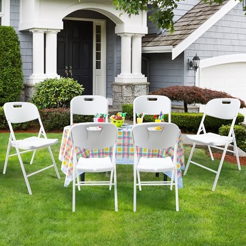 4 Pack Folding Chair, 600 lb Weight Capacity, Indoor/Outdoor Heavy Duty Foldable Chairs for Restaurants, alternate view 2