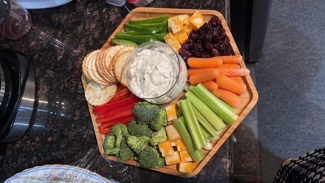 4 Pack Food Trays for Party Large One with Handle in 2hexagon+1square, alternate view 6