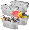 4 Pack Galvanized Tub 3 Gallon Ice Bucket Large Metal Champagne Drink Bucket with Handles Galvanized Ice Buckets