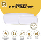 4 Pack Gold Rim Plastic Serving Trays - 10 by 5.5 in Heavy Duty Rectangular Platters for Food and Desserts, alternate view 7