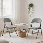 4 Pack Gray Padded Folding Chairs with Metal Frame, alternate view 2