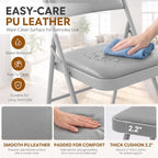 4 Pack Gray Padded Folding Chairs with Metal Frame, alternate view 4