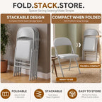 4 Pack Gray Padded Folding Chairs with Metal Frame, alternate view 6