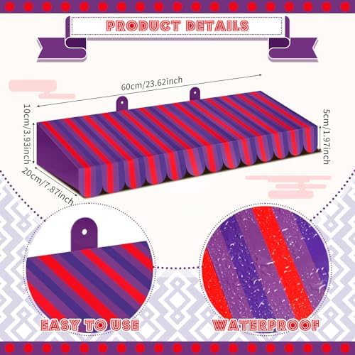 4 Pack Halloween Awning Decoration for Circus, Purple and Red, alternate view 2