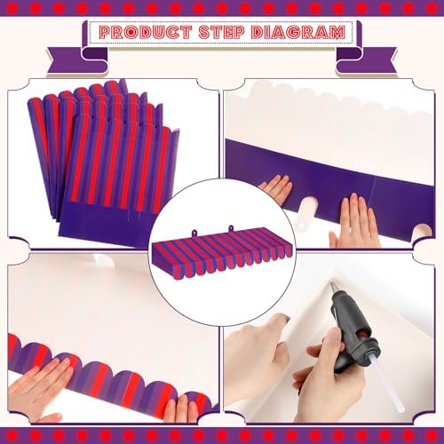 4 Pack Halloween Awning Decoration for Circus, Purple and Red, alternate view 3