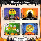 4 Pack Halloween Serving Trays 13x10 Inch Witch Ghost Boo Party in 13 x 10 Inch in Multicolor, alternate view 3