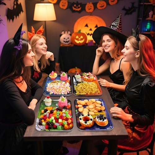 4 Pack Halloween Serving Trays 13x10 Inch Witch Ghost Boo Party in 13 x 10 Inch in Multicolor, alternate view 5