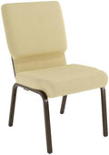 4 Pack HERCULES Series 18.5''W Stacking Church Chair in Beige Patterned Fabric - Gold Vein Frame