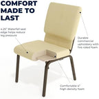 4 Pack HERCULES Series 18.5''W Stacking Church Chair in Beige Patterned Fabric - Gold Vein Frame, alternate view 5