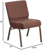 4 Pack HERCULES Series 21''W Stacking Church Chair in Brown Dot Fabric - Gold Vein Frame, alternate view 2