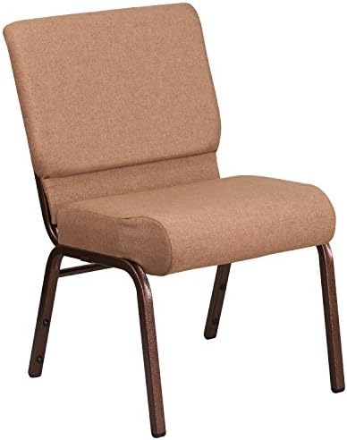 4 Pack HERCULES Series 21''W Stacking Church Chair in Caramel Fabric - Copper Vein Frame, alternate view 2