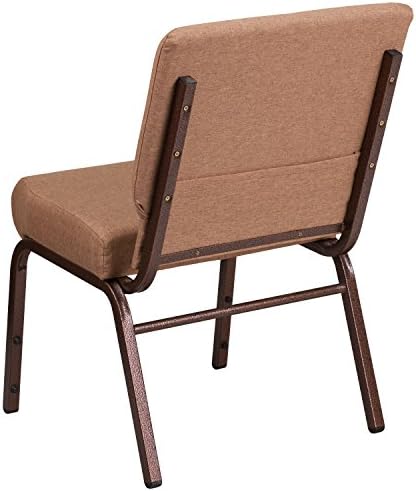 4 Pack HERCULES Series 21''W Stacking Church Chair in Caramel Fabric - Copper Vein Frame, alternate view 4