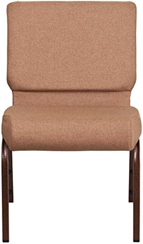 4 Pack HERCULES Series 21''W Stacking Church Chair in Caramel Fabric - Copper Vein Frame, alternate view 5