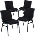 4 Pack HERCULES Series Heavy Duty Black Dot Fabric Stack Chair