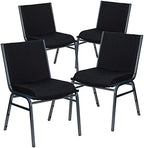 4 Pack HERCULES Series Heavy Duty Black Dot Fabric Stack Chair