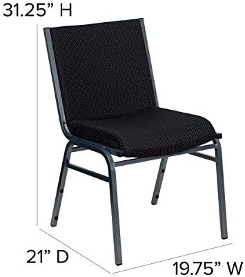 4 Pack HERCULES Series Heavy Duty Black Dot Fabric Stack Chair, alternate view 3