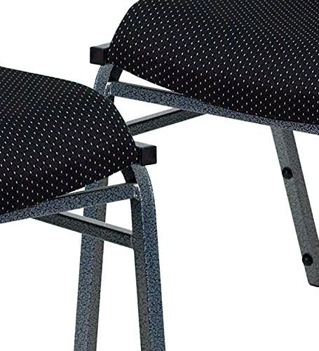 4 Pack HERCULES Series Heavy Duty Black Dot Fabric Stack Chair, alternate view 5