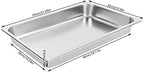 4 Pack Hotel Pan 2.5-Inch Deep Steam Table Pan with Lid 21.26" L x 12.6" W Hotel Pans Stainless Steel Pans, alternate view 3