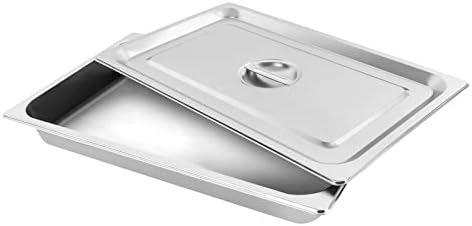 4 Pack Hotel Pan 2.5-Inch Deep Steam Table Pan with Lid 21.26" L x 12.6" W Hotel Pans Stainless Steel Pans, alternate view 4