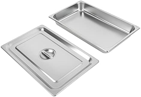 4 Pack Hotel Pan 2.5-Inch Deep Steam Table Pan with Lid 21.26" L x 12.6" W Hotel Pans Stainless Steel Pans, alternate view 5