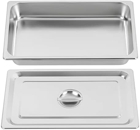 4 Pack Hotel Pan 2.5-Inch Deep Steam Table Pan with Lid 21.26" L x 12.6" W Hotel Pans Stainless Steel Pans, alternate view 6