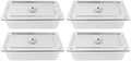 4 Pack Hotel Pan 5.9-Inch Deep Steam Table Pan with Lid 21.26" L x 12.6" W Hotel Pans Stainless Steel Pans