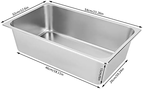 4 Pack Hotel Pan 5.9-Inch Deep Steam Table Pan with Lid 21.26" L x 12.6" W Hotel Pans Stainless Steel Pans, alternate view 3