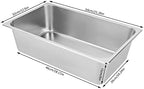 4 Pack Hotel Pan 5.9-Inch Deep Steam Table Pan with Lid 21.26" L x 12.6" W Hotel Pans Stainless Steel Pans, alternate view 3