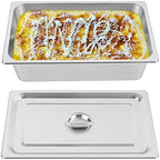 4 Pack Hotel Pan 5.9-Inch Deep Steam Table Pan with Lid 21.26" L x 12.6" W Hotel Pans Stainless Steel Pans, alternate view 4