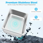 4 Pack Hotel Pans 4" Deep Steam Table Pan Full Size with Lid 20" L x 12" W Stainless Steel Hotel Pan for Food, alternate view