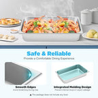4 Pack Hotel Pans 4" Deep Steam Table Pan Full Size with Lid 20" L x 12" W Stainless Steel Hotel Pan for Food, alternate view