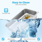 4 Pack Hotel Pans 4" Deep Steam Table Pan Full Size with Lid 20" L x 12" W Stainless Steel Hotel Pan for Food, alternate view