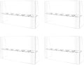 4 Pack Ice Cream Cone Holder 5 Slot Clear Acrylic Countertop Dessert Display with Sneeze Guard for Restaurants