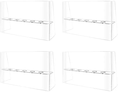 4 Pack Ice Cream Cone Holder 5 Slot Clear Acrylic Countertop Dessert Display with Sneeze Guard for Restaurants