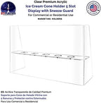 4 Pack Ice Cream Cone Holder 5 Slot Clear Acrylic Countertop Dessert Display with Sneeze Guard for Restaurants, alternate