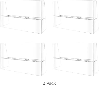 4 Pack Ice Cream Cone Holder 5 Slot Clear Acrylic Countertop Dessert Display with Sneeze Guard for Restaurants, alternate