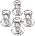 4 Pack Ice Cream Cone Holders, Stainless Steel Spiral Waffle Display Stands with Round Base for Sugar Cones